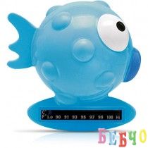 Термометър за вода рибка син