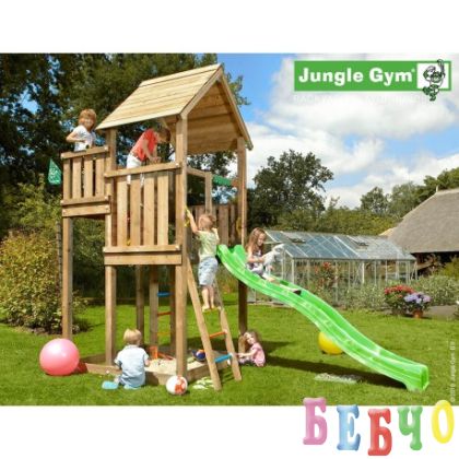 Jungle Gym Palace дървена детска площадка с пързалка
