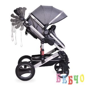 Комбинирана детска количка Gala - сива