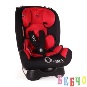 Детско столче за кола Hybrid черно с червено
