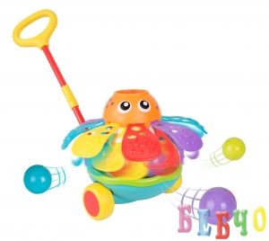 Активна играчка за бутане с топчета - Октопод (12-36м) 