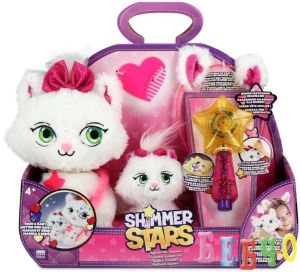 Плюшена играчка SHIMMER STARS - Мама и бебе коте (с включени аксесоари)