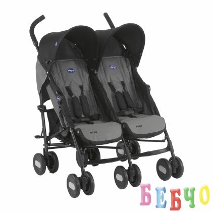 Бебешка количка за близнаци ECHO Coal