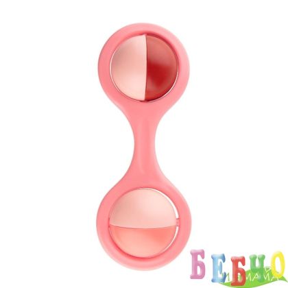 Дрънкалка с въртящи се топчета Canpol babies, BARBELL, розова 