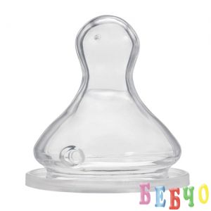 Baby-Nova - Силиконов биберон за шишета с широко гърло, размер 1 за мляко, 2 бр.