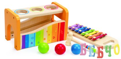 Комплект лира, ксилофон и разноцветни топки HAPE