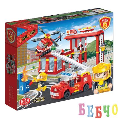 BANBAO Конструктор Пожарникарски гараж FIRE B7102