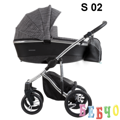 Бебешка количка 2в1 Bebetto - BRESSO Premium Class Silver