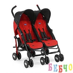 Chicco Детска количка за близнаци Echo garnet