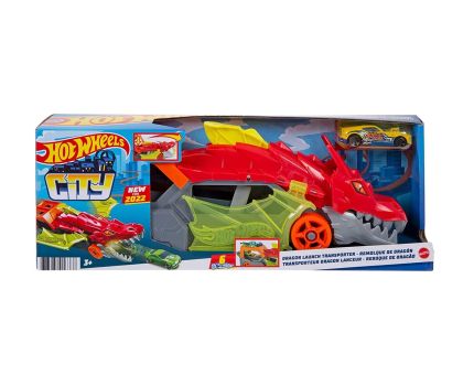 Hot Wheels City Транспортьор Дракон с количка