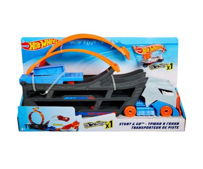 Hot Wheels Игрален комплект Транспортьор с писта и количка