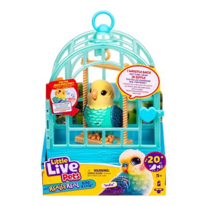 Moose Little Live Pets Really Real Bird Интерактивно пиле в клетка Indie