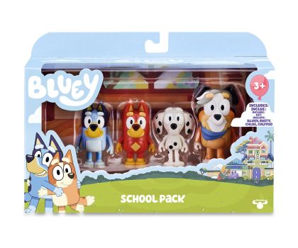 BLUEY Комплект 4 фигурки Блуи и съученици