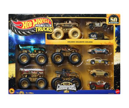 Hot Wheels Monster Trucks Комплект 5 бъгита (1:64) и 6 металки колички
