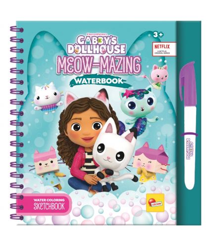 Lisciani Книжка за оцветяване с вода Gabby′s Dollhouse - Meow-Mazing