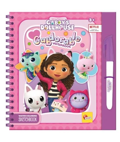 Lisciani Книжка за оцветяване с вода Gabby′s Dollhouse - Gabdorable