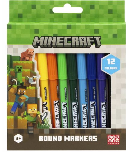 Astra Кръгли флумастери Minecraft 12 цвята