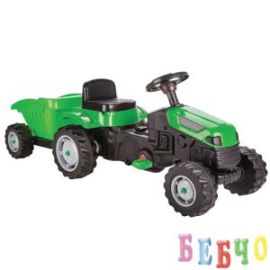 Трактор Active с ремарке зелен