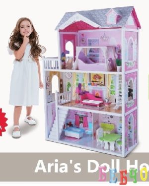 Дървена Къща за кукли Aria 