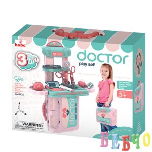 Детски лекарски комплект Buba Little Doctor,Син/розов