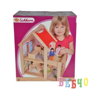 Дървена къща с две кукли EICHHORN