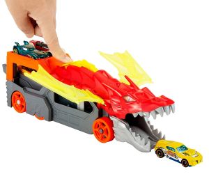 Hot Wheels City Транспортьор Дракон с количка