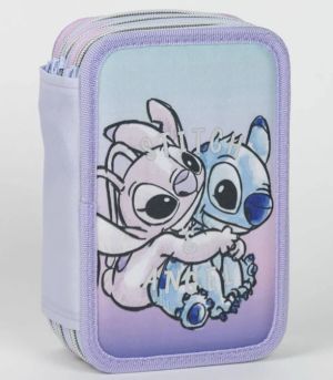 Disney Stitch Ученически Несесер с 3 Ципа и Съдържание