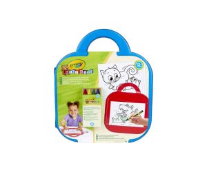 Crayola Mini Kids Подложка за рисуване куфарче с 4 пастела, шалбони и стикери
