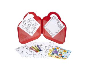 Crayola Mini Kids Подложка за рисуване куфарче с 4 пастела, шалбони и стикери