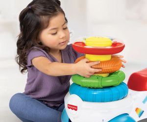 Jakks Pacific Кола за каране и бутане и рингове за подреждане Fisher Price
