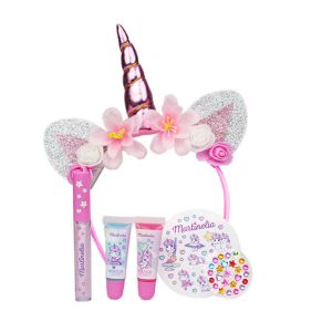 Martinelia Комплект гланц за устни, диадема и стикери LITTLE UNICORN 6 части