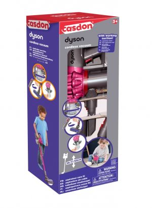 Casdon Интерактивна играчка Безжична прахосмукачка Dyson Розова